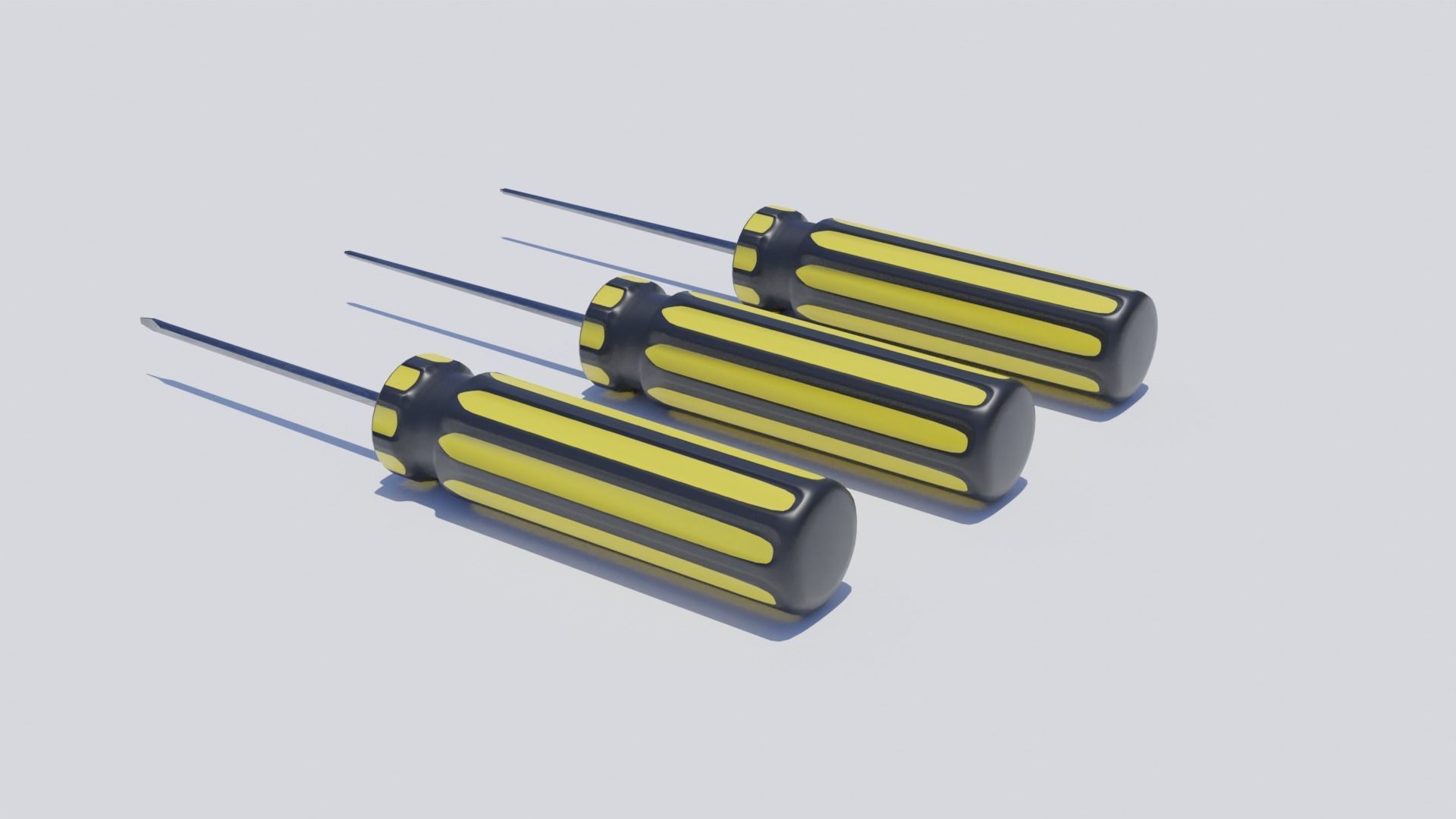 Screwdriver Set Low-poly 3D model_3