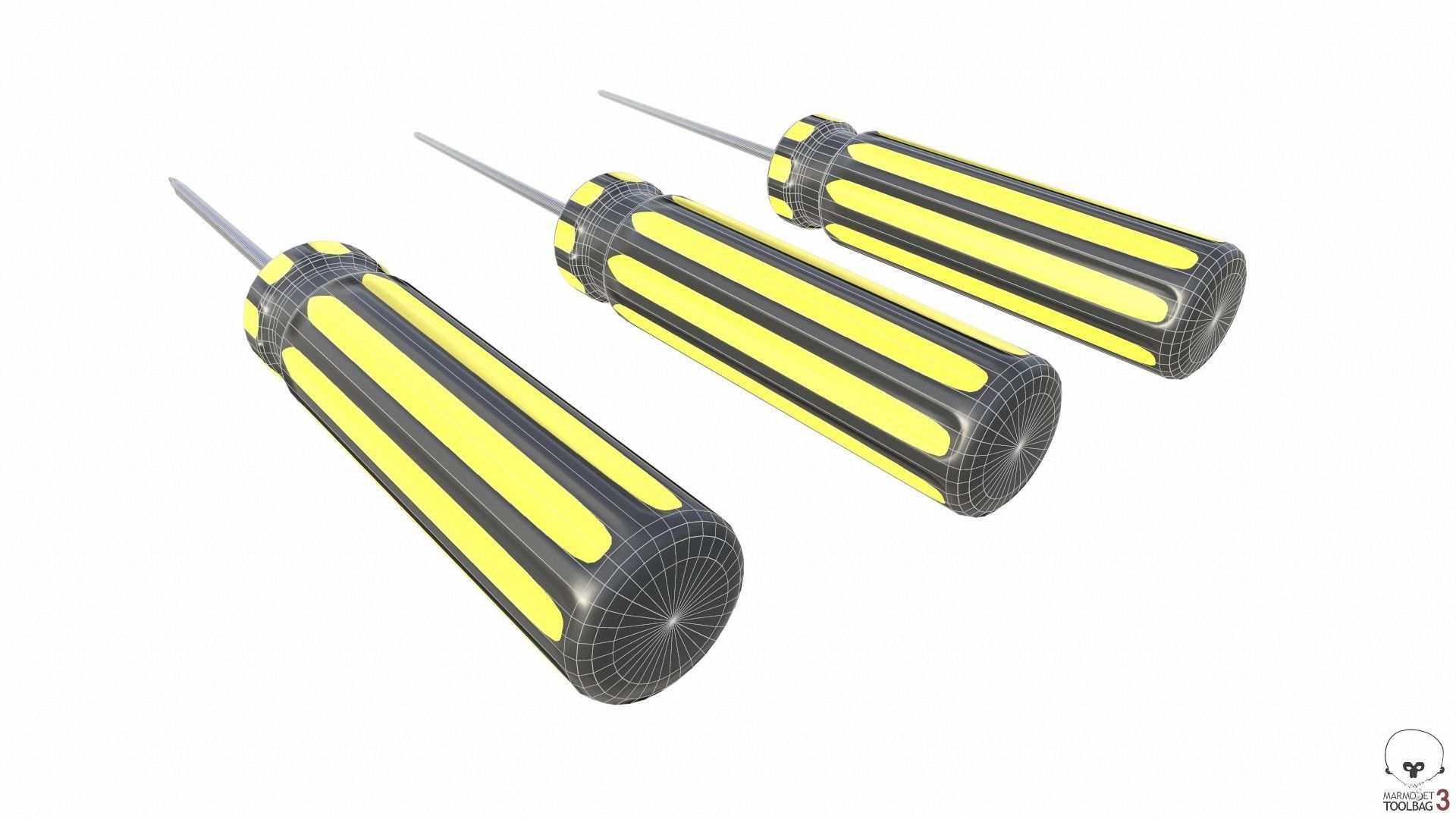 Screwdriver Set Low-poly 3D model_14