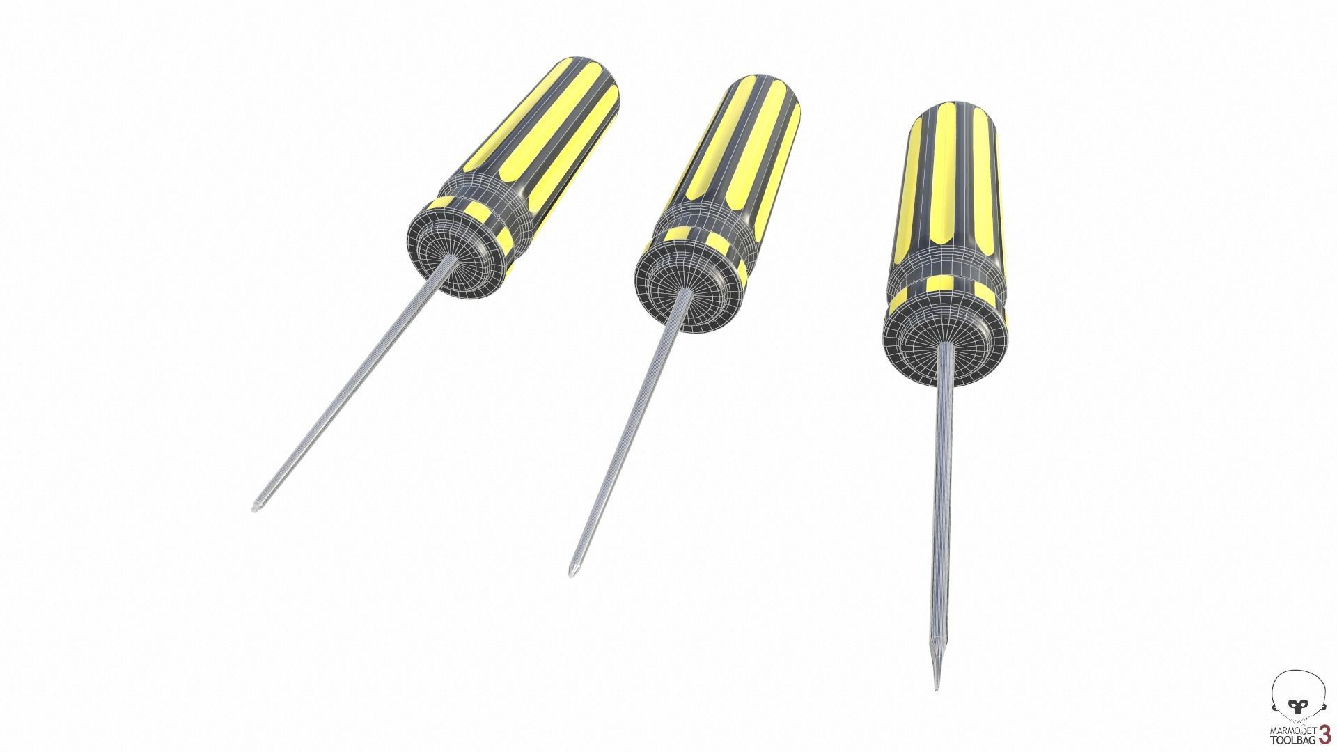 Screwdriver Set Low-poly 3D model_15