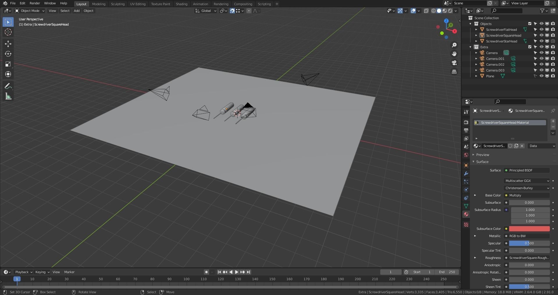 Screwdriver Set Low-poly 3D model_19