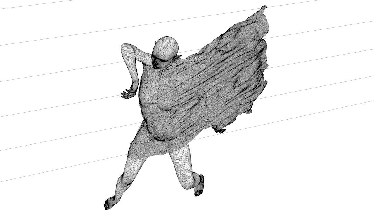 Elf with cape in the wind 3D model_7