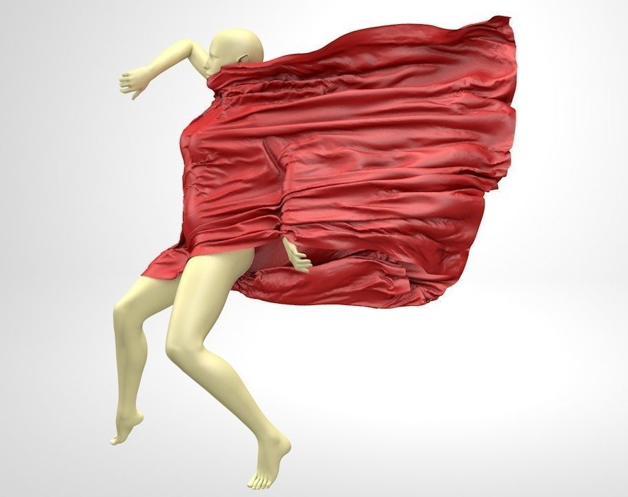 Elf with cape in the wind 3D model_1