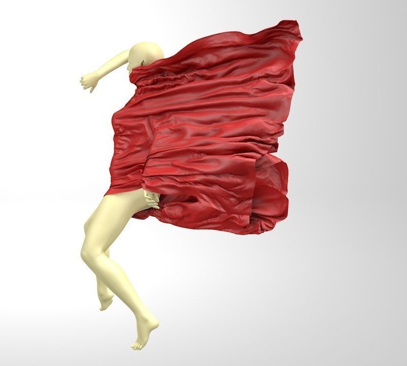 Elf with cape in the wind 3D model_4