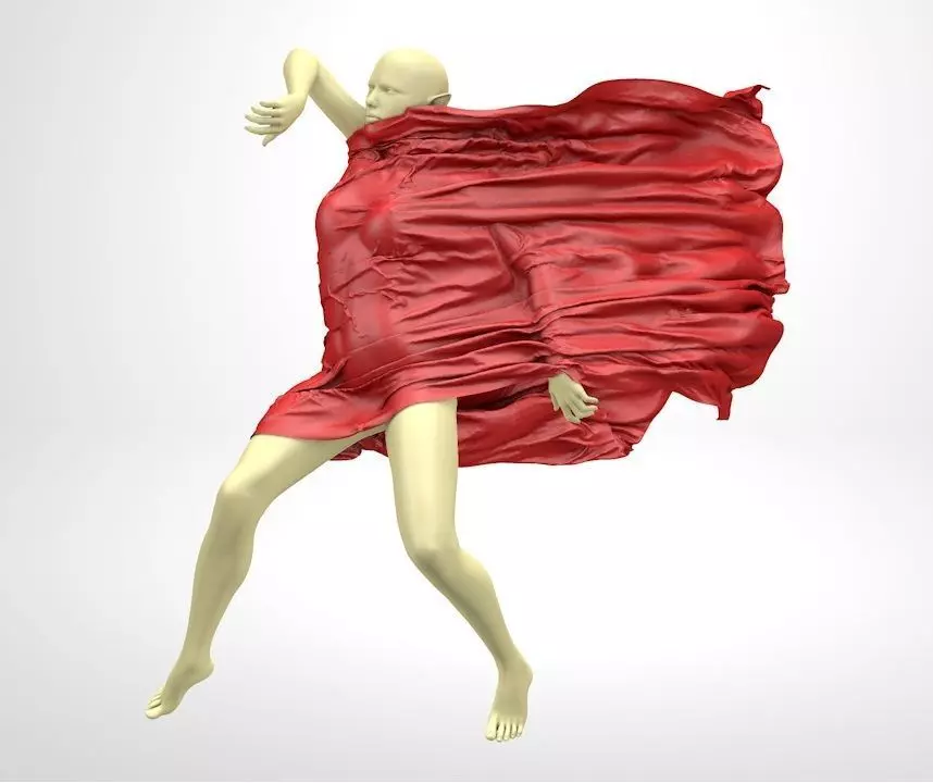 Elf with cape in the wind 3D model_0