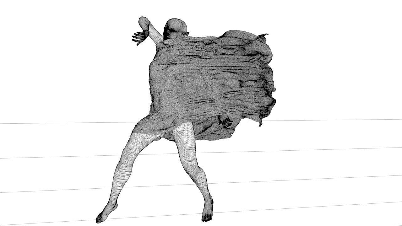 Elf with cape in the wind 3D model_5