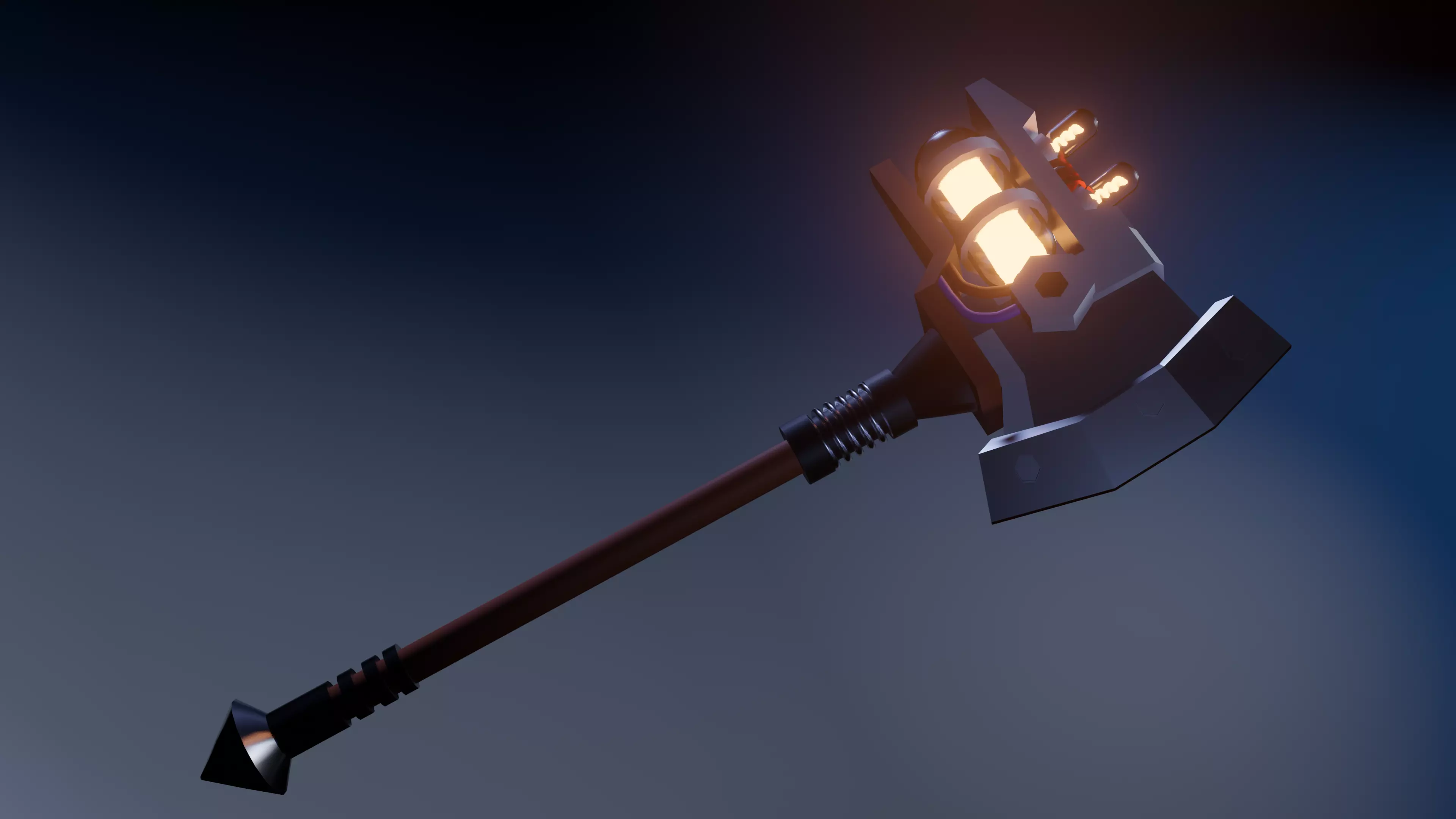 Plasma Axe Low-poly 3D model_0