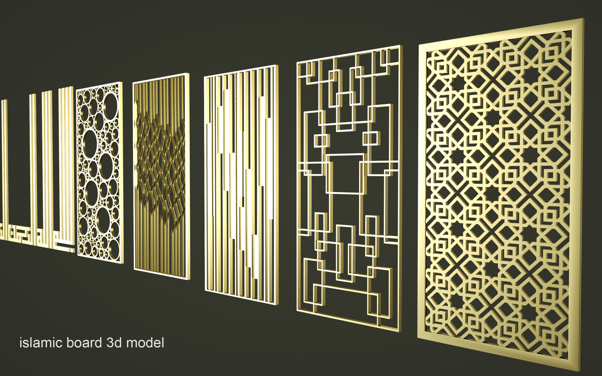 islamic board 3d model pack 3D model_4
