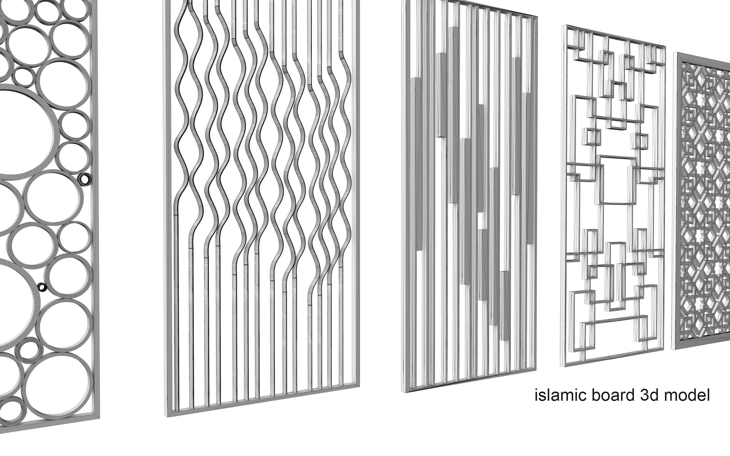 islamic board 3d model pack 3D model_7