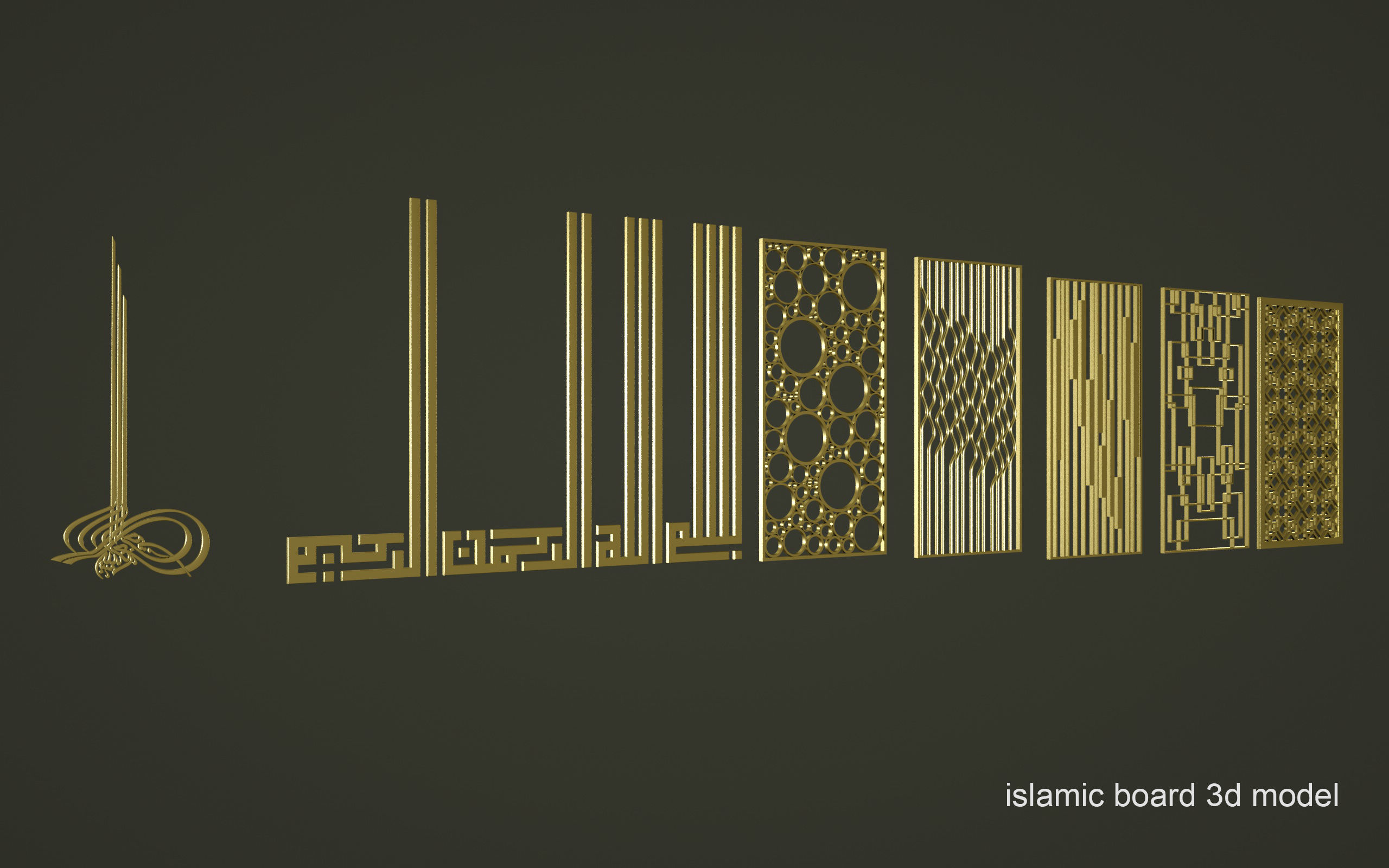 islamic board 3d model pack 3D model_1