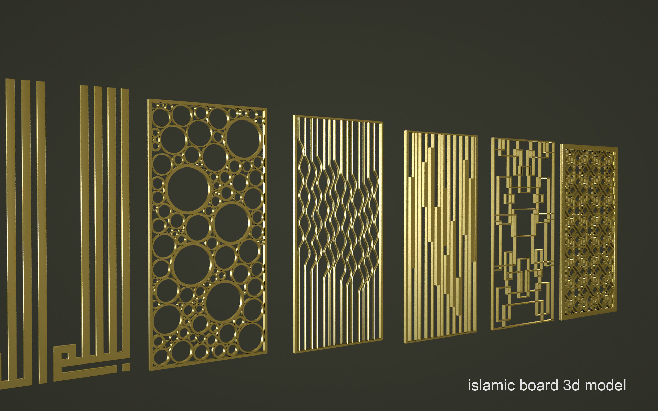 islamic board 3d model pack 3D model_3