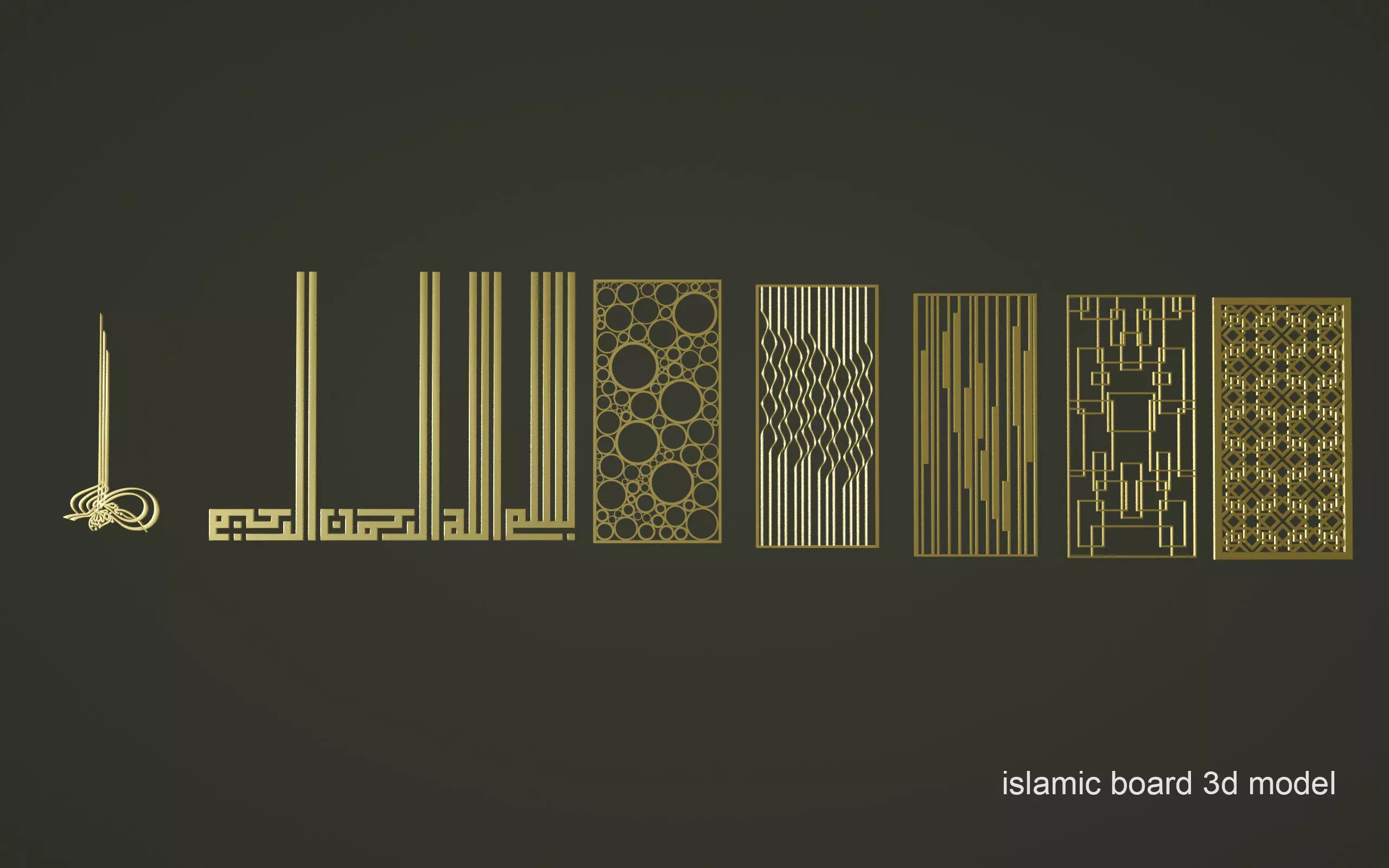 islamic board 3d model pack 3D model_0