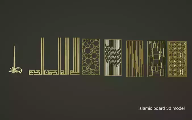 islamic board 3d model pack