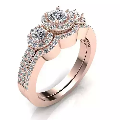 Wedding Set Woman Ring 3d Pring Model