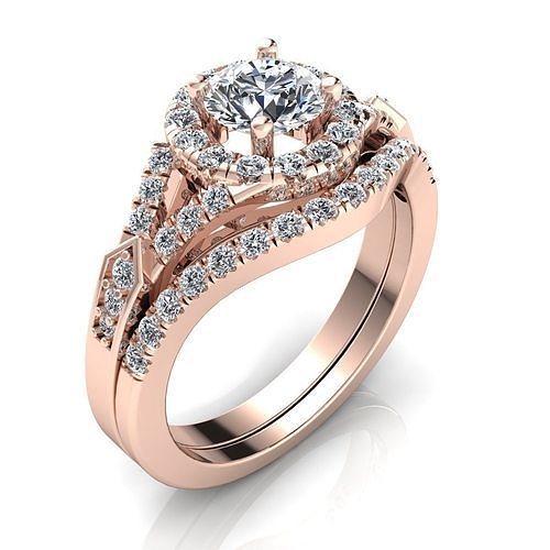 Wedding Set Woman Ring 3d Pring Model 3D print model