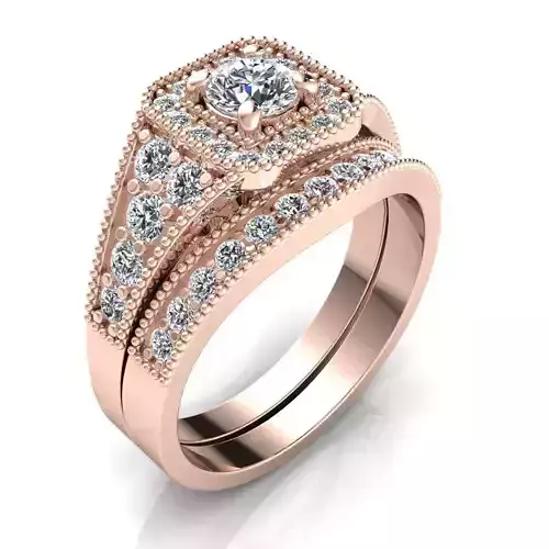 Set Wedding Woman Ring 3d Pring Model
