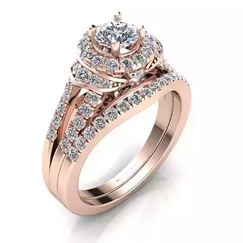 Set Wedding Woman Ring 3d Pring Model