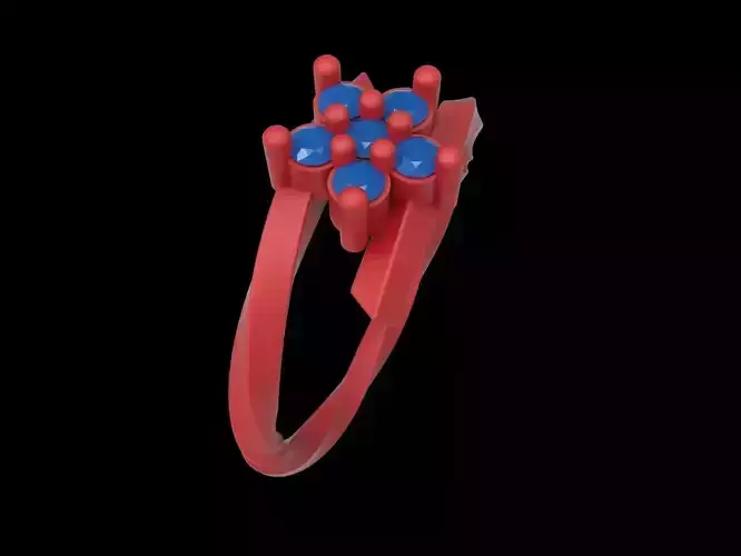 Rings-04 flower ring with stones