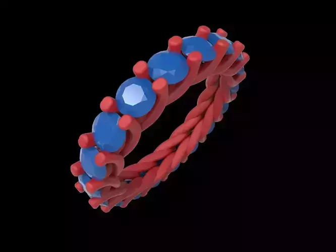 Rings-06 braided ring with sapphires 3D print model