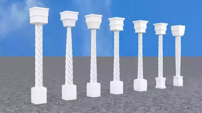 Pillar with Box and Cylinder using Taper and Twist Modifier