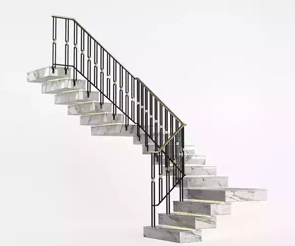 Modern interior stair Art Deco marble 
