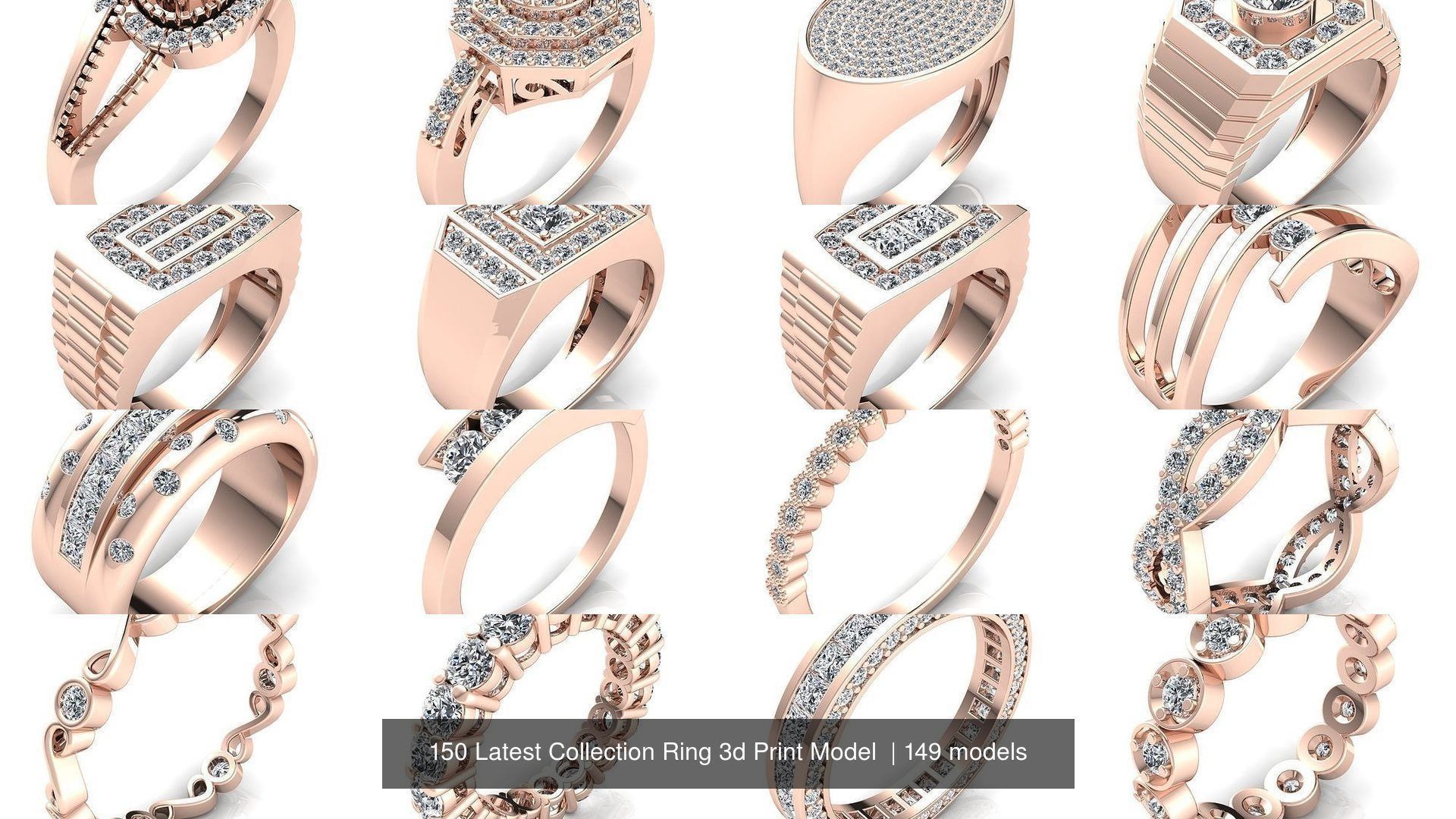 150 Latest Collection Ring 3d Print Model  _61