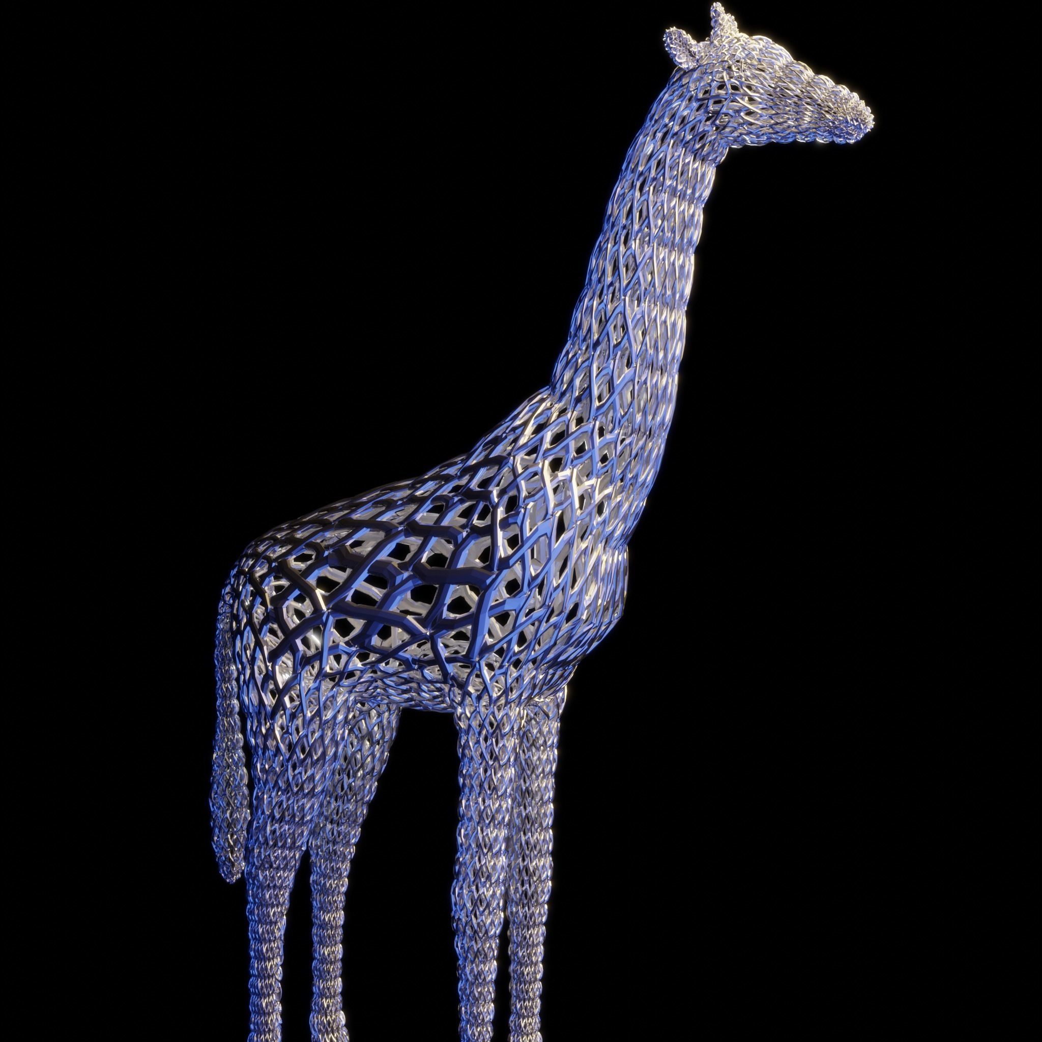 Giraffe Abstract Wire Metal 3D model | CGTrader