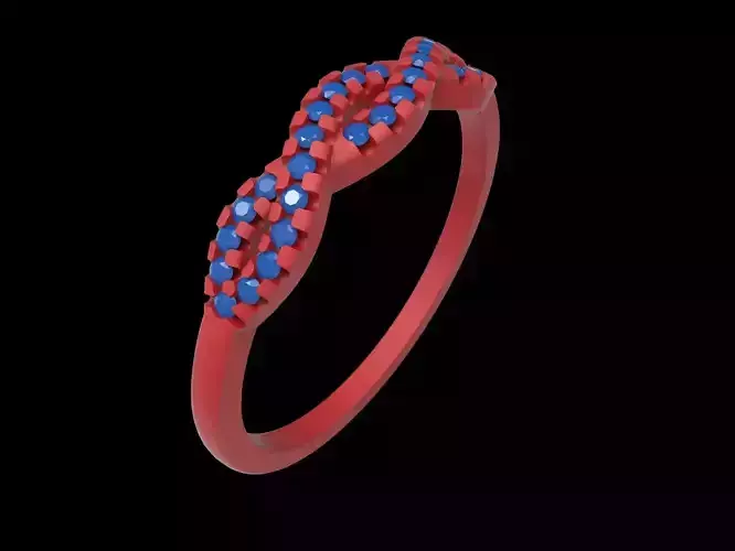 Rings-14 infinity ring with stones