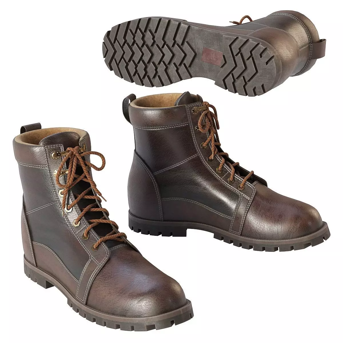 Leather Boots 3D model_0