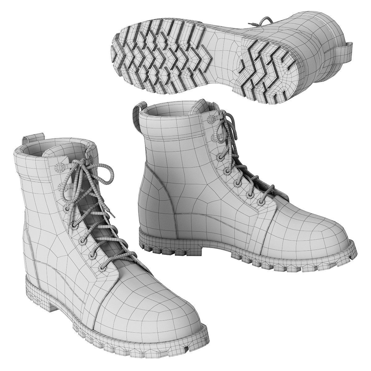 Leather Boots 3D model_5