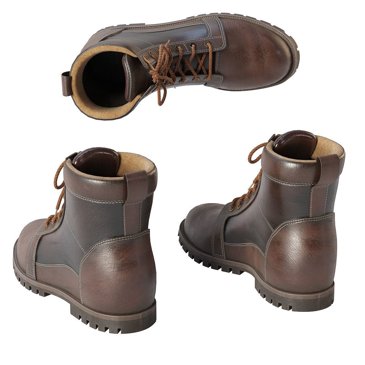 Leather Boots 3D model_1