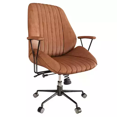 chair tan leather office 3D model