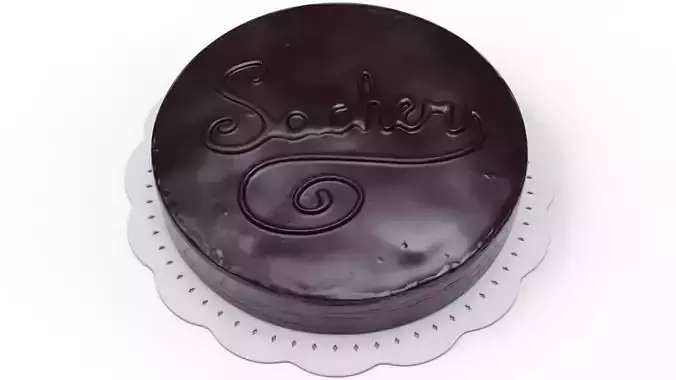 Sachertorte chocolate cake 3D model
