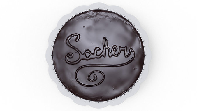 Sachertorte chocolate cake 3D model 4
