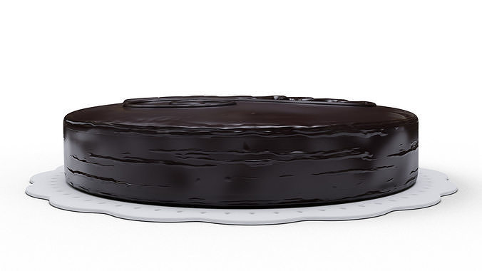 Sachertorte chocolate cake 3D model 5