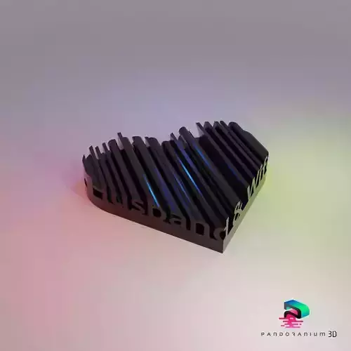 3D Word Shape of Hearts Husband and Wife