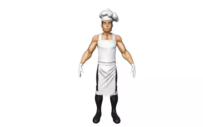 Chef low poly 3d model
