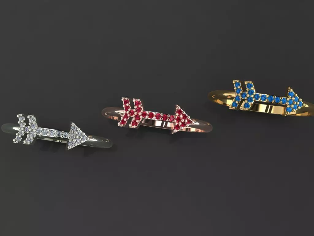 ARROW Gold Silver Ring 3d Print Model 3D print model 3D print model