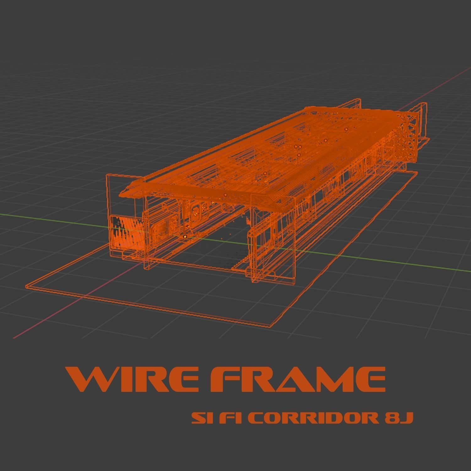 SCI FI corridor 8j 3D model_2
