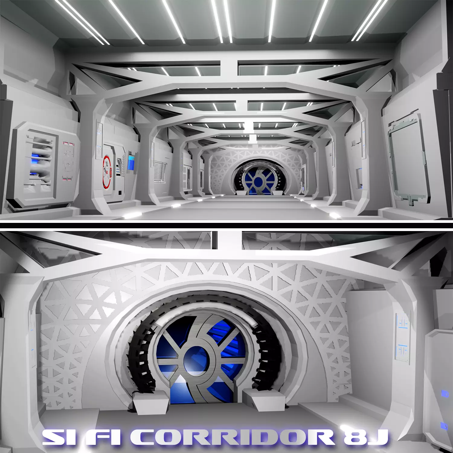SCI FI corridor 8j 3D model_0