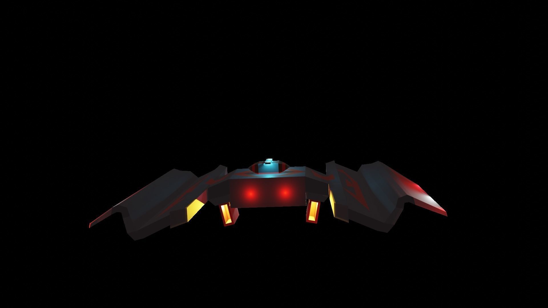 SpaceShip bat flying Low-poly 3D model_1