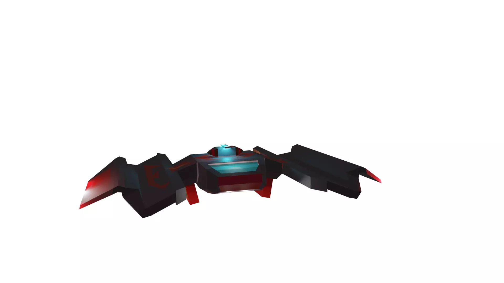 SpaceShip bat flying Low-poly 3D model_0