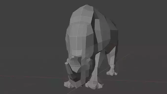 rhino low poly horse in polygons