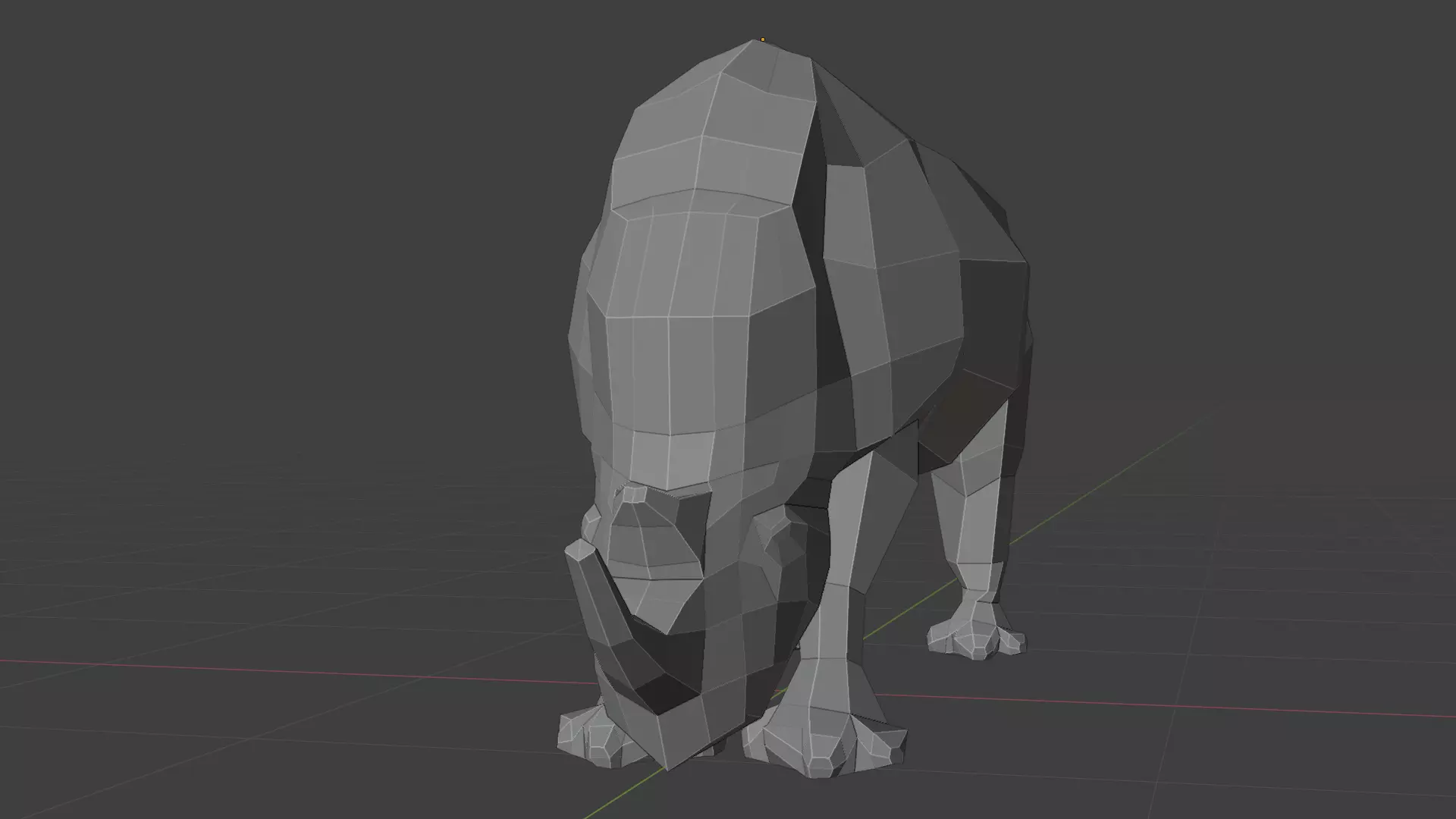 rhino low poly horse in polygons Low-poly 3D model