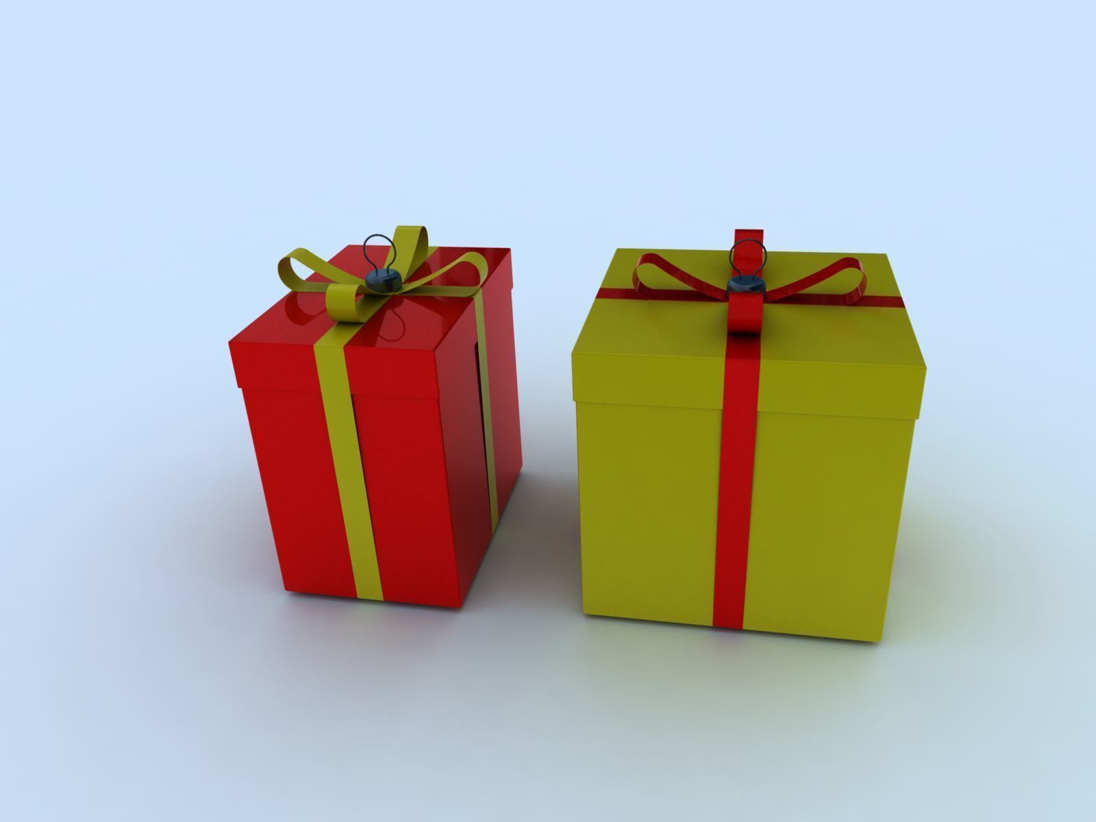 Gift box 1 3D model_2