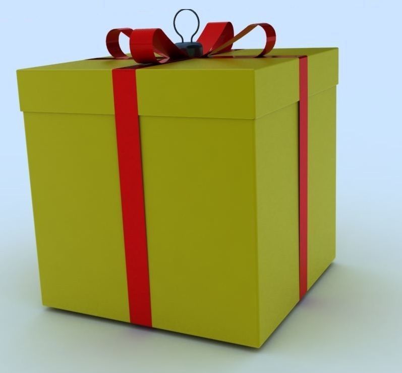 Gift box 1 3D model_4