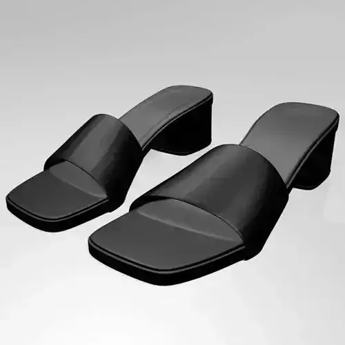 Square-Toe Slide Sandals 01