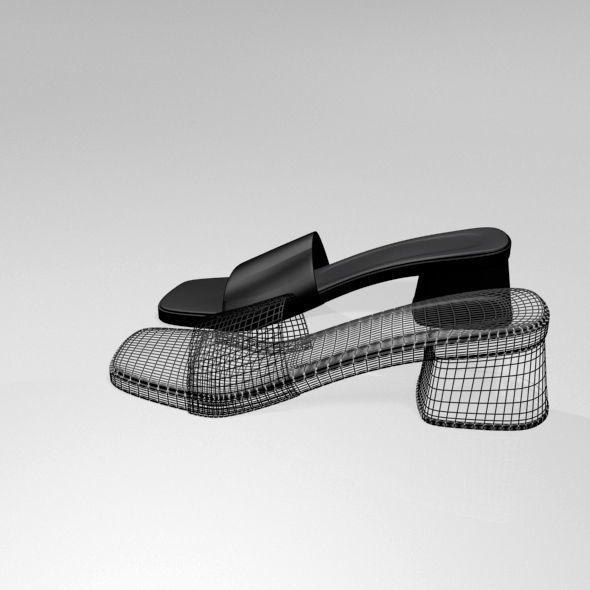 Square-Toe Slide Sandals 01 3D model_10