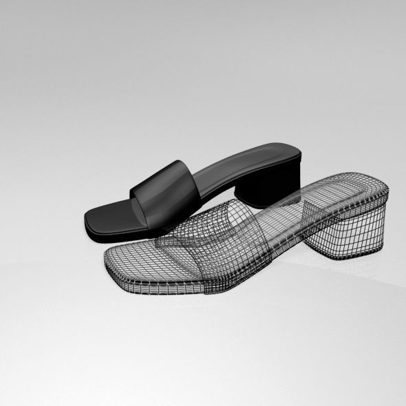 Square-Toe Slide Sandals 01 3D model_11