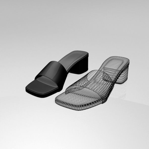 Square-Toe Slide Sandals 01 3D model_12