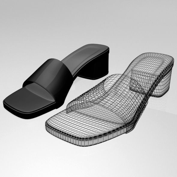 Square-Toe Slide Sandals 01 3D model_13